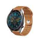For Amazfit GTR 2e 22mm Corrugated Silicone Watch Band(Brown) - 1