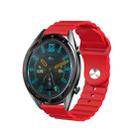 For Amazfit GTR 47mm 22mm Corrugated Silicone Watch Band(Red) - 1