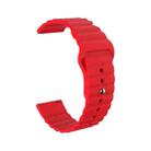 For Xiaomi Watch S1 22mm Corrugated Silicone Watch Band(Red) - 2