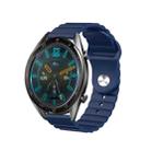 For Samsung Galaxy Watch3 45mm 22mm Corrugated Silicone Watch Band(Blue) - 1