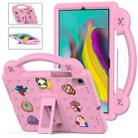 For Samsung Galaxy Tab S5e 10.5 2019 T720/T725 Handle Kickstand Children EVA Shockproof Tablet Case(Pink) - 1