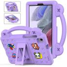 For Samsung Galaxy Tab A7 Lite 8.7 2021 T220/T225 Handle Kickstand Children EVA Shockproof Tablet Case(Lighte Purple) - 1