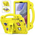 For Samsung Galaxy Tab A7 Lite 8.7 2021 T220/T225 Handle Kickstand Children EVA Shockproof Tablet Case(Yellow) - 1