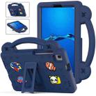 For Huawei MediaPad M3 Lite 8.0 Handle Kickstand Children EVA Shockproof Tablet Case(Navy Blue) - 1