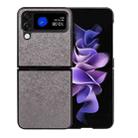 For Samsung Galaxy Z Flip4 Flower Butterfly Embossing Phone Case(Gray) - 1