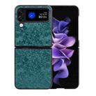 For Samsung Galaxy Z Flip4 Flower Butterfly Embossing Phone Case(Green) - 1