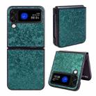 For Samsung Galaxy Z Flip4 Flower Butterfly Embossing Phone Case(Green) - 2