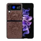 For Samsung Galaxy Z Flip4 Flower Butterfly Embossing Phone Case(Brown) - 1