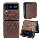 For Samsung Galaxy Z Flip4 Flower Butterfly Embossing Phone Case(Brown) - 2