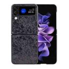 For Samsung Galaxy Z Flip4 Flower Butterfly Embossing Phone Case(Black) - 1