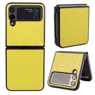 For Samsung Galaxy Z Flip4 Crazy Horse Texture Leather Phone Case(Yellow) - 1