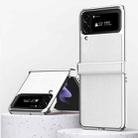 For Samsung Galaxy Z Flip4 Litchi Texture Leather Metal Frame Hinge Phone Case(White) - 1