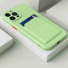 For iPhone 14 Skin Feel Card Color Button TPU Case (Matcha Green) - 1
