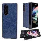 For Samsung Galaxy Z Fold4 Flower Butterfly Texture Folding Phone Case(Blue) - 1