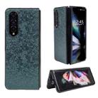 For Samsung Galaxy Z Fold4 Flower Butterfly Texture Folding Phone Case(Green) - 1