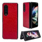 For Samsung Galaxy Z Fold4 Flower Butterfly Texture Folding Phone Case(Red) - 1