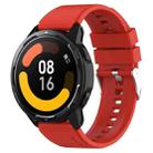 For Huami Amazfit Pop / Amazfit Pop  Pro 20mm Protruding Head Silicone Strap Silver Buckle(Red) - 1