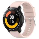 For Huami Amazfit Pop / Amazfit Pop  Pro 20mm Protruding Head Silicone Strap Silver Buckle(Pink) - 1