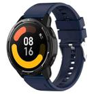 For Huami Amazfit GTR 42mm / GTS 20mm Protruding Head Silicone Strap Silver Buckle(Navy Blue) - 1