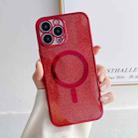 For iPhone 14 Plus Plating Magsafe Glitter Phone Case (Red) - 1