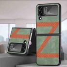 Z Shape Fiber Stitching Folding Phone Case For Samsung Galaxy Z Flip4(Green) - 1