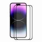 For iPhone 14 Pro 2pcs ENKAY Full Glue 0.26mm 9H 2.5D Tempered Glass Full Film - 1