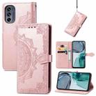 For Motorola Moto G42 Mandala Flower Embossed Leather Phone Case(Rose Gold) - 1