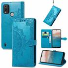 For Nokia C21 Plus Mandala Flower Embossed Leather Phone Case(Blue) - 1