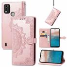 For Nokia C21 Plus Mandala Flower Embossed Leather Phone Case(Rose Gold) - 1