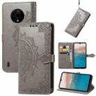 For Nokia C200 Mandala Flower Embossed Leather Phone Case(Gray) - 1