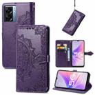 For OPPO A57 5G Mandala Flower Embossed Leather Phone Case(Purple) - 1