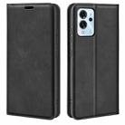For ZTE Blade V40 Pro Retro-skin Magnetic Suction Leather Phone Case(Black) - 1