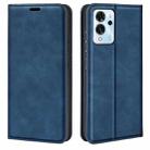 For ZTE Blade V40 Pro Retro-skin Magnetic Suction Leather Phone Case(Dark Blue) - 1