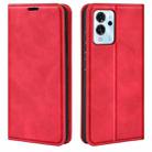 For ZTE Blade V40 Pro Retro-skin Magnetic Suction Leather Phone Case(Red) - 1