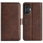 For Xiaomi Poco F4 GT Dual-side Magnetic Buckle Flip Leather Phone Case(Brown) - 1