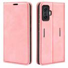 For Xiaomi Poco F4 GT Retro-skin Magnetic Suction Leather Phone Case(Pink) - 1