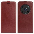 For Honor Magic4 Pro R64 Texture Single Vertical Flip Leather Phone Case(Brown) - 1