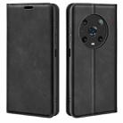 For Honor Magic4 Pro Retro-skin Magnetic Suction Leather Phone Case(Black) - 1