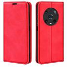 For Honor Magic4 Pro Retro-skin Magnetic Suction Leather Phone Case(Red) - 1