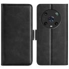 For Honor Magic4 Pro Dual-side Magnetic Buckle Flip Leather Phone Case(Black) - 1