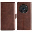 For Honor Magic4 Pro Dual-side Magnetic Buckle Flip Leather Phone Case(Brown) - 1