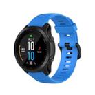 For Garmin Forerunner945 / fenix5 Plus / Approach S60 Monochrome Silicone Watch Band(Blue) - 1