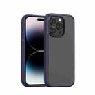 For iPhone 14 Pro Skin Feel Frosted Color Button Phone Case(Blue) - 1