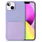 For iPhone 14 Liquid Silicone Skin Feel Phone Case with Card Slot (Light Purple) - 1