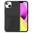 For iPhone 14 Plus Liquid Silicone Skin Feel Phone Case with Card Slot (Black) - 1