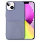 For iPhone 14 Plus Liquid Silicone Skin Feel Phone Case with Card Slot (Lavender Grey) - 1