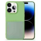 For iPhone 14 Pro Liquid Silicone Skin Feel Phone Case with Card Slot(Green) - 1