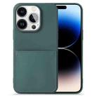 For iPhone 14 Pro Max Liquid Silicone Skin Feel Phone Case with Card Slot (Dark Green) - 1