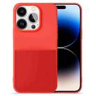For iPhone 14 Pro Max Liquid Silicone Skin Feel Phone Case with Card Slot (Red) - 1