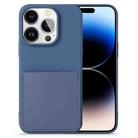 For iPhone 14 Pro Max Liquid Silicone Skin Feel Phone Case with Card Slot (Blue) - 1